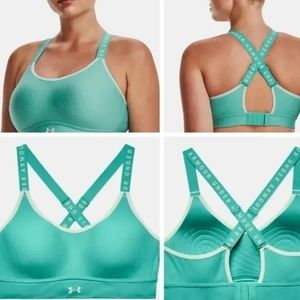 Under Armour Infinity Mid Heather Cover Womens Sports Bra - Green